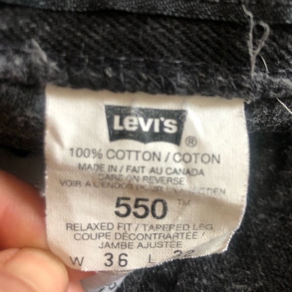 Levi’s 550  Relaxed Fit Black Denim Jeans Size 36 - Picture 6 of 7